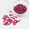 6/0 Transparent Rainbow Colours Round Glass Seed Beads X-SEED-A007-4mm-165B-1