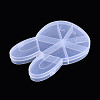 Easter Rabbit 9 Grids Plastic Bead Storage Containers with Hinged Lid CON-T001-07-3