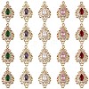 3Pcs Brass Micro Pave Cubic Zirconia Links Connectors KK-YW0003-49LG-01-2