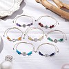 7Pcs Chakra Theme Natural & Synthetic Mixed Gemstone Braieded Beads Bracelets BJEW-JB11327-1