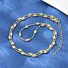 Brass Oval Ball Chain Necklaces for Men Women X-NJEW-L012-03G-2