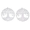 Tarnish Resistant 201 Stainless Steel Filigree Pendants STAS-S118-030P-1