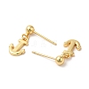 Rack Plating Brass Anchor Dangle Stud Earrings EJEW-D061-47G-2
