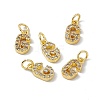 Real 18K Gold Plated Brass Micro Pave Clear Cubic Zirconia Charms KK-E068-VB452-G-4