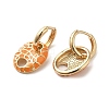 Oval Real 18K Gold Plated Brass Dangle Hoop Earrings EJEW-L268-007G-06-2