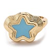 Brass Enamel Cuff Rings RJEW-I077-07G-3