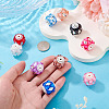 10Pcs 10 Colors Transparent Acrylic Beads CLAY-TA0002-07-7