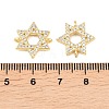 Brass Micro Pave Clear Cubic Zirconia Star of David Links Connector Charms KK-C170-01G-3