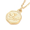 Ion Plating(IP) 304 Stainless Steel Fox and Rabbit Coin Pendant Necklace for Women NJEW-F294-05G-1