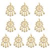 10Pcs Rack Plating Brass Micro Pave Clear Cubic Zirconia Pendants ZIRC-SZ0004-19-1