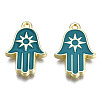 Spray Painted Alloy Pendants PALLOY-Q436-009B-NR-1