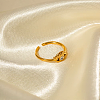 Adjustable 304 Stainless Steel with Cubic Zirconia Cuff Open Rings for Women LS-DT5559-5
