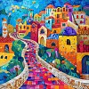 Colorful Village Avenue DIY Diamond Painting Kit PW-WGBDDF2-03-1