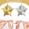 SUPERFINDINGS 40Pcs 2 Colors Pentagram Alloy Brooch JEWB-FH0001-09-4