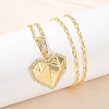 Brass Micro Pave Clear Cubic Zirconia Heart Pendant Necklaces NJEW-Q040-01G-5
