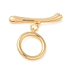 Brass Pave Clear Cubic Zirconia Toggle Clasps KK-M270-01G-1