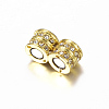 Alloy Rhinestone Magnetic Clasps with Glue-in Ends RB-C1613-8x14mm-01G-2