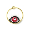 Glass Seed Beaded Evil Eye Pendants PALLOY-MZ00532-02-1