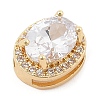 Brass Micro Pave Cubic Zirconia Slide Charms ZIRC-I068-11G-3