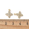 Brass Micro Pave Clear Cubic Zirconia Pendants KK-Q031-31G-01-3