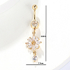 Brass Fashionable Sexy Cubic Zirconia Flower Belly Button Rings CB1661-1