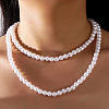 Imitation Pearl Round Beaded Necklaces Vintage Style Simple and Elegant Collarbone Chain LE1291-2