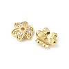 Brass Micro Pave Clear Cubic Zirconia Bead Cap KK-V015-15G-01-1