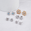 ANATTASOUL 5 Pairs 5 Style Exquisite Christmas Snowflake Cubic Zirconia Stud Earrings EJEW-AN0002-39-7