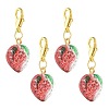 4Pcs Handmade Lampwork Strawberry Pendant Decorations HJEW-FS00041-02-1