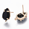 Brass Stud Earring Findings KK-S365-005-B01-2