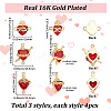 12Pcs 3 Styles Brass Enamel Sacred Heart of Jesus Links Connector Charms KK-SC0007-86-2