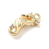 Marine Animal Theme Golden Brass Micro Pave Clear Cubic Zirconia Pendants KK-U031-01G-02-2