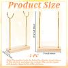 Alloy Crystal Wand Display Stands with Wooden Base BDIS-WH0014-07B-G-2