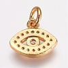 Brass Micro Pave Cubic Zirconia Charms ZIRC-G087-30G-2