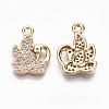 Brass Micro Pave Cubic Zirconia Pendants KK-S359-003-RS-2