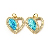 Valentine's Day Brass Micro Pave Cubic Zirconia with Synthetic Opal Pendants KK-D096-02E-G-1