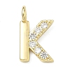 Brass Micro Pave Clear Cubic Zirconia Pendants KK-I476-01G-K-1