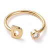Brass Micro Pave Clear Cubic Zirconia Cuff Rings RJEW-J074-01G-D-1