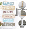 Natural Wood Bathroom Hanging Wall Decorations Signs HJEW-WH0012-01-5