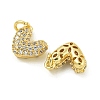 Rack Plating Brass Micro Pave Clear Cubic Zirconia Charms KK-Z067-23G-03-2