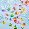 24Pcs 6 Colors Opaque Resin Pendants CRES-TA0001-78-5
