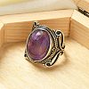 Natural Amethyst Adjustable Rings RJEW-I108-02AS-02-2