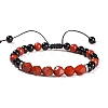 Natural Black Onyx Braided Bead Bracelets PW-WGD5537-06-1