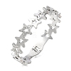 Hollow Star 304 Stainless Steel Bangles for Women BJEW-A166-01A-P-2