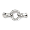 Brass Micro Pave Clear Cubic Zirconia Fold Over Clasps KK-U059-34P-1