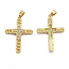 Brass Micro Pave Clear Cubic Zirconia Pendants ZIRC-J025-36G-2