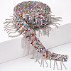 Iron & Resin Tassels Ribbon OCOR-WH0105-071-6