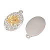 Two Tone Textured 304 Stainless Steel Pendants STAS-L314-10GP-04-2