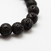 Natural Lava Rock Round Beads Stretch Bracelets BJEW-G550-07-4mm-2
