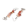 Natural Gemstone Chips Dangle Earrings EJEW-G336-01AS-4